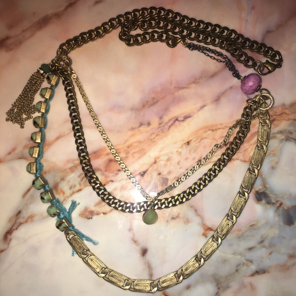 Funky Long Layered Necklace